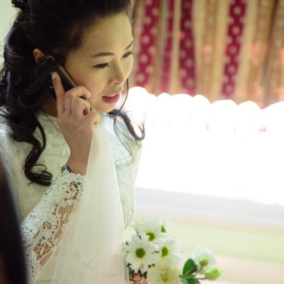 Bride on phone 2