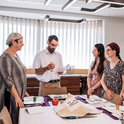 Father making kiddush on Rosh Hashana 2