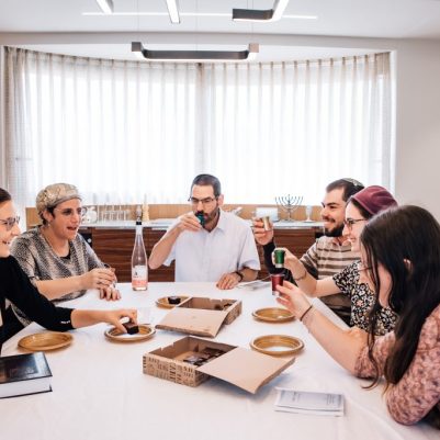 Family making a toast