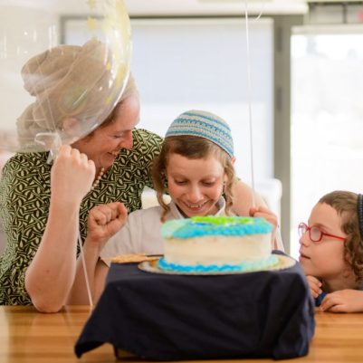 Mother with son on birthday 2