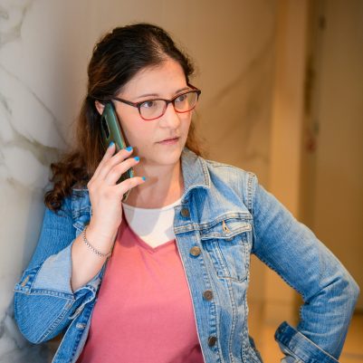 Woman talking on phone 1