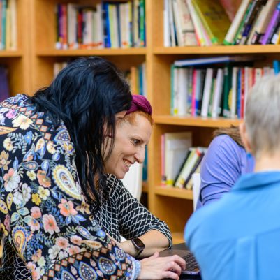 Women working in library