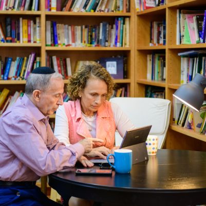 couple working in library 5