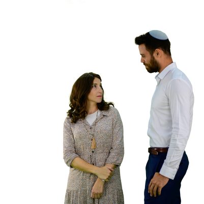 Couple looking at each other