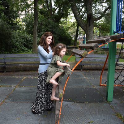 Mother with daughter at park