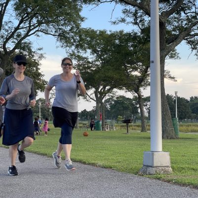 Women running in park 1