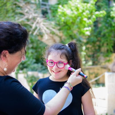 Makeup artist with girl 1