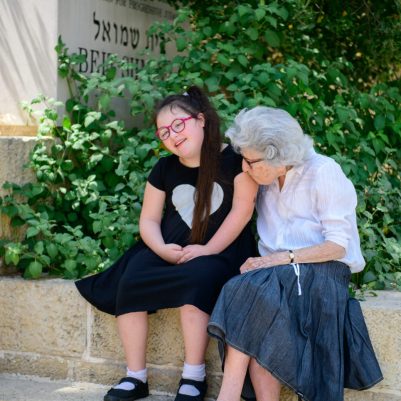 Grandmother and granddaughter