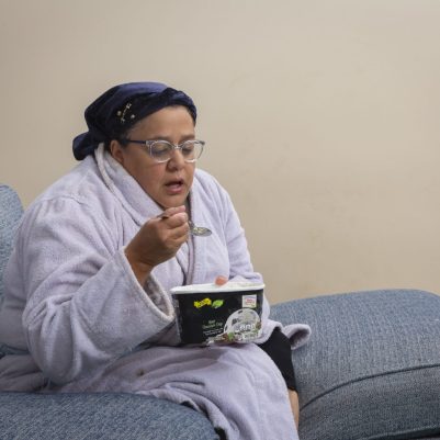 Woman eating ice cream 1