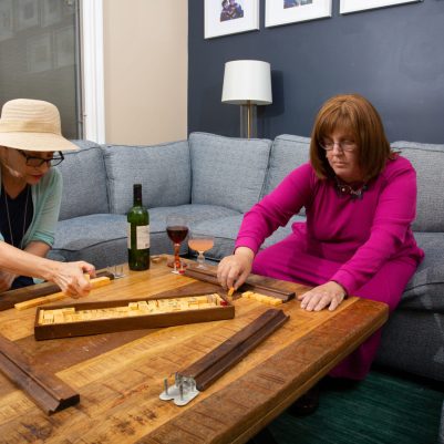 Two women playing Mahjong 1