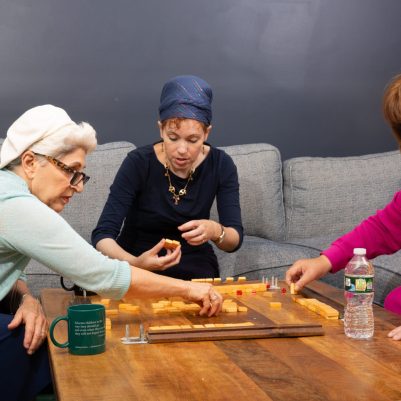 Women playing Mahjong