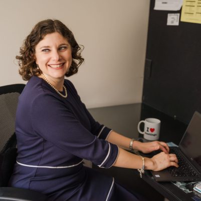 Woman working at computer