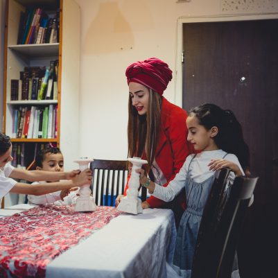 Family setting table