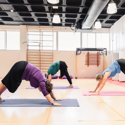 Women in yoga class