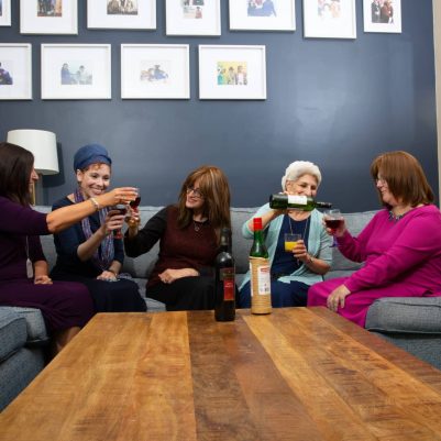 Group of women drinking wine 3