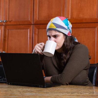 Woman working on computer 1