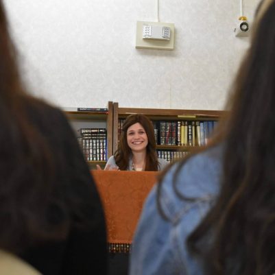 Woman lecturing in Synagogue/Shul 3