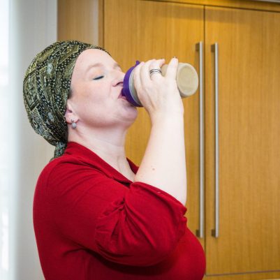 Woman drinking smoothie