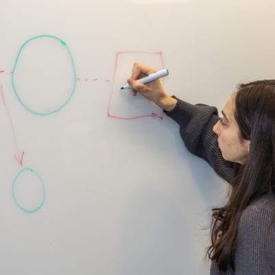 Woman drawing on whiteboard 1