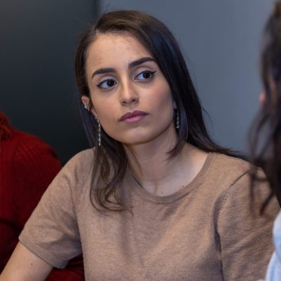 Businesswoman listening at meeting 2