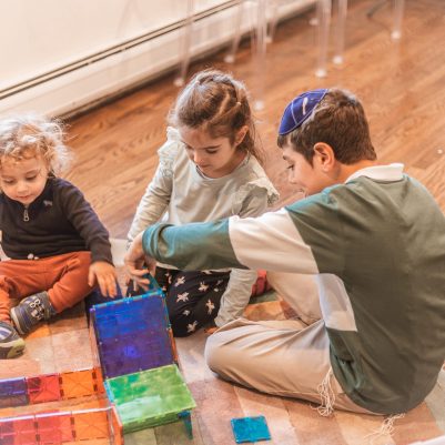 Kids playing magnet game