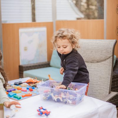 Kids playing game in Sukkah 3
