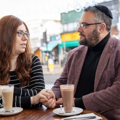 Couple talking at coffeeshop 2
