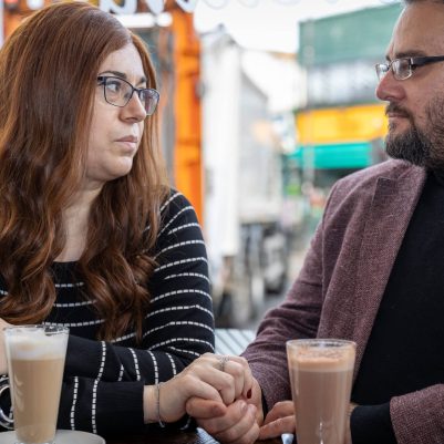 Couple talking at coffeeshop 3