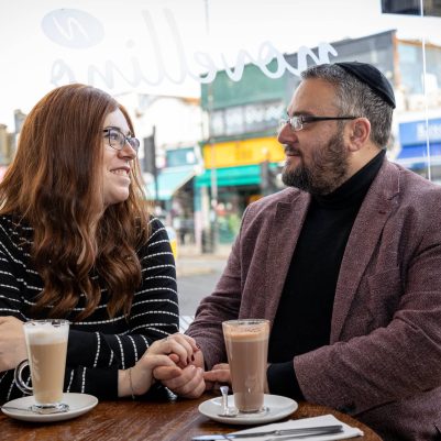 Couple talking at coffeeshop 4