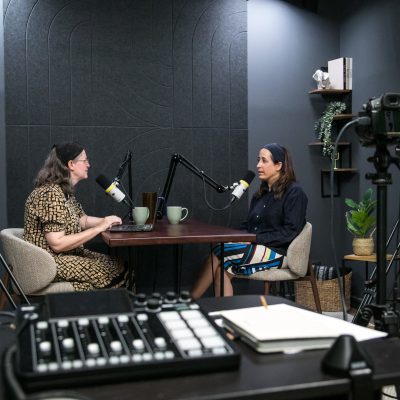 Women recording podcast 5